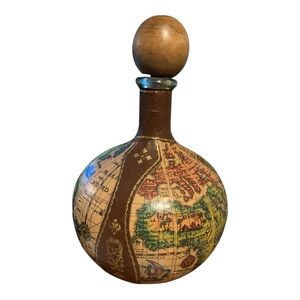 VINTAGE Italian made leather wrapped Decanter Captains bottle.